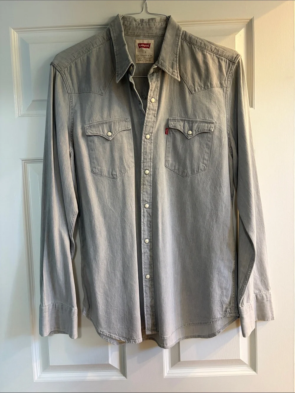 Levi's Men's Light Gray Western Snap-Front Shirt